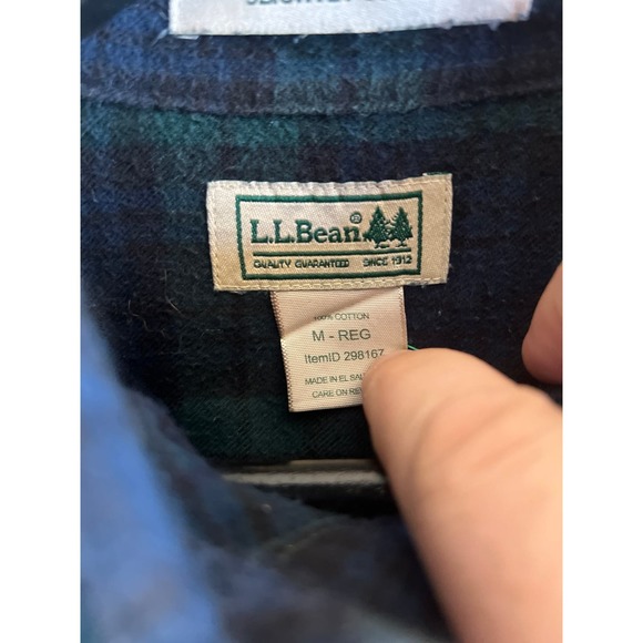 L.L. Bean Plaid Flannel‎ Shirt - Mens Medium - Picture 4 of 7